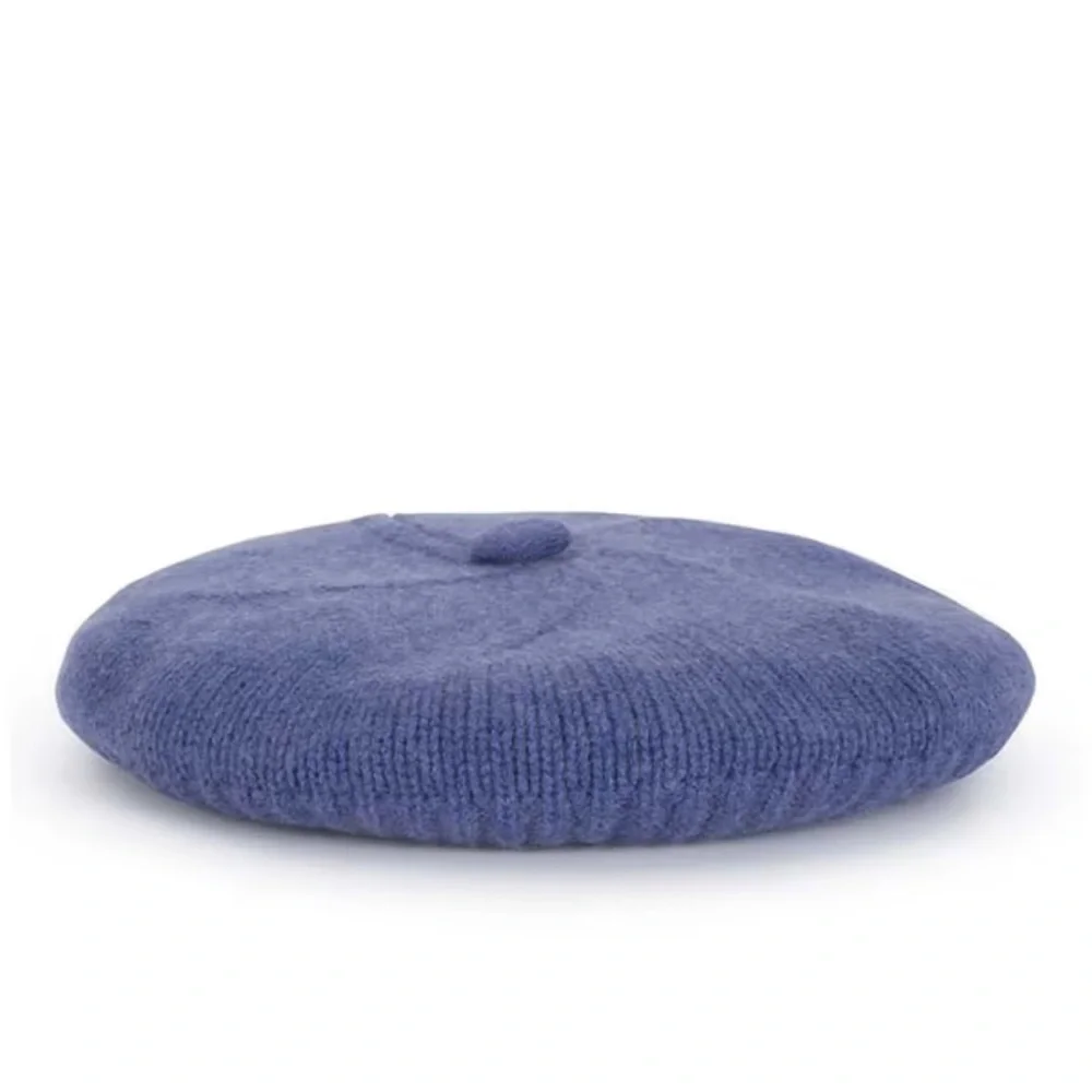 House of Bruar Cashmere Blue Women's Beret and Glove Set - Picture 3 of 5